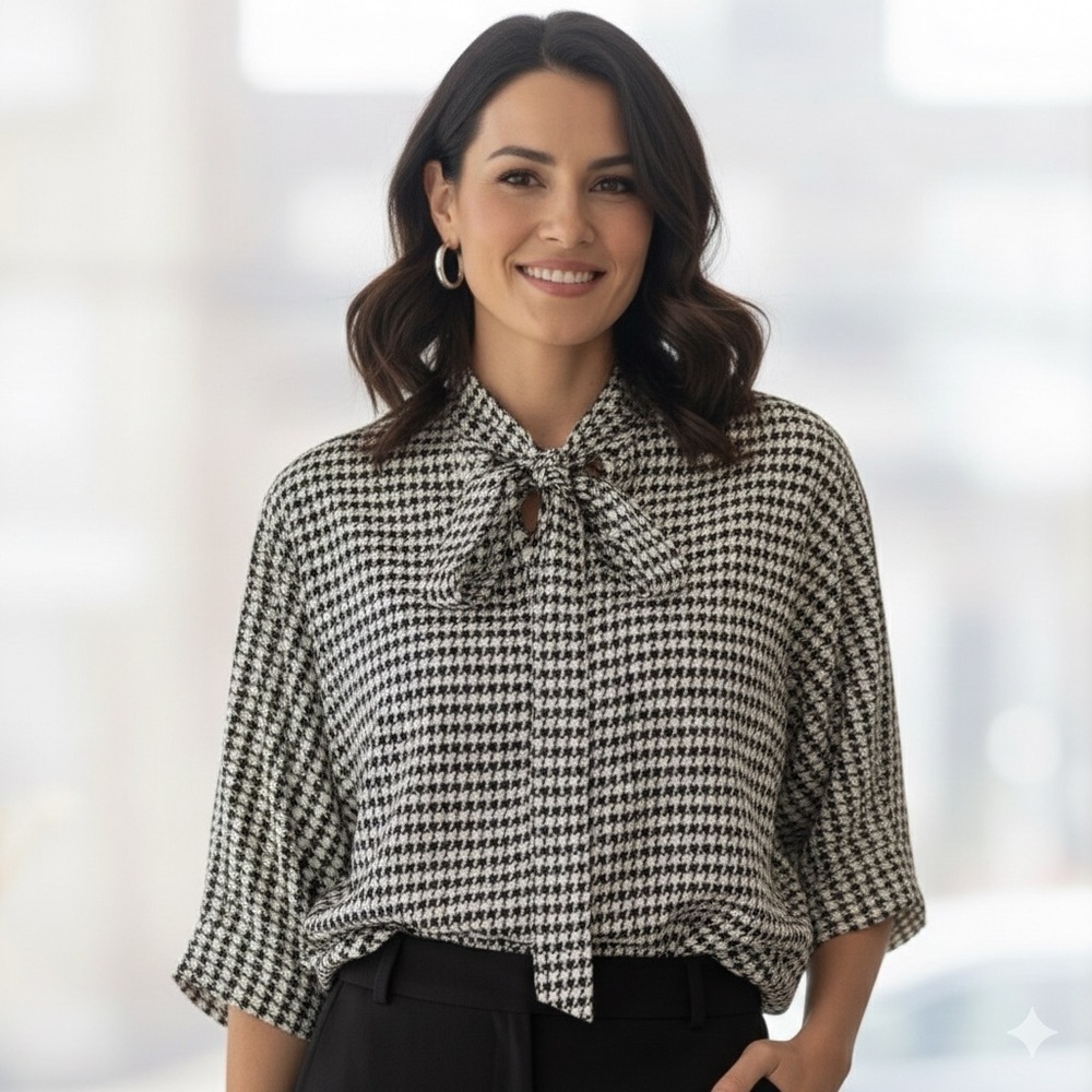 Monochrome Patterned Blouse